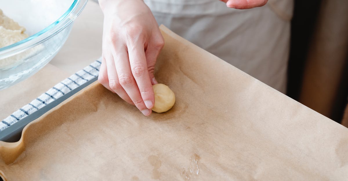 1 baking pan, dough for 2 loaves. What do? - A Person Placing Rounded Dough Over Baking Paper 1 baking pan, dough for 2 loaves. What do? - A Person Placing Rounded Dough Over Baking Paper