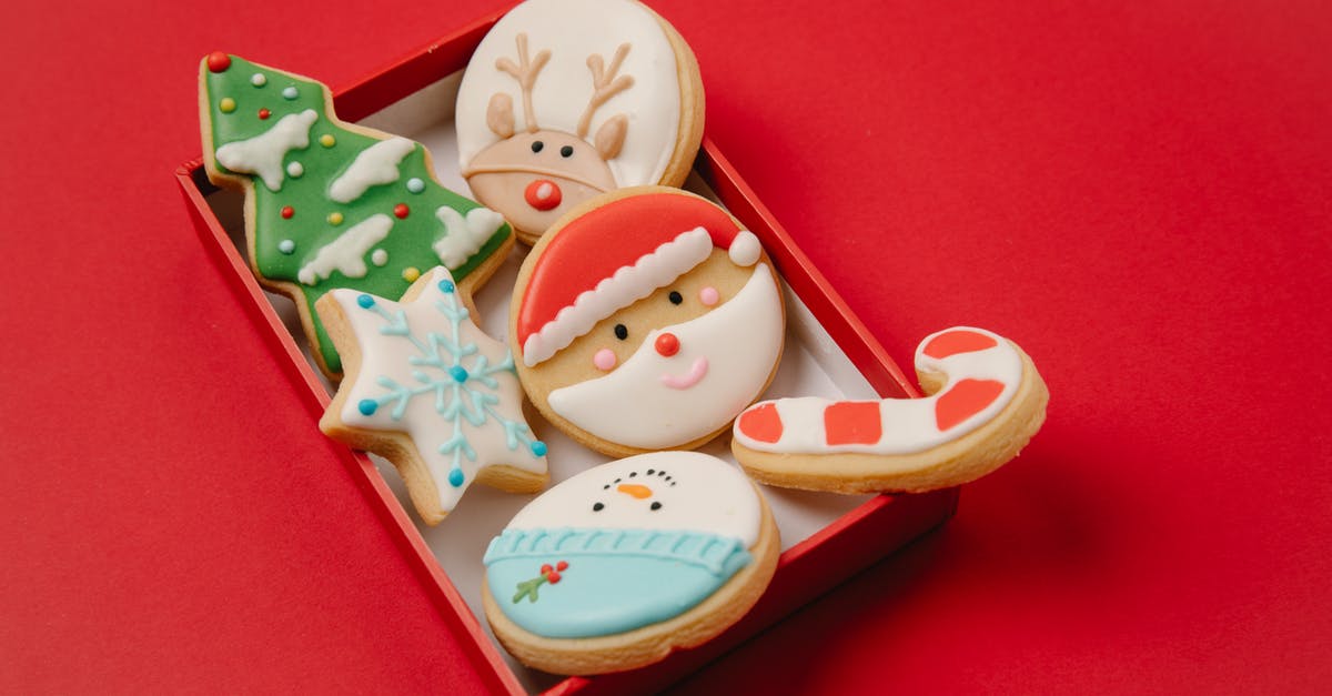 Accidentally omitted salt from my gingerbread cookies... what should I do? - High angle of small box with traditional Christmas biscuits covered with colourful icing on red background Accidentally omitted salt from my gingerbread cookies... what should I do? - High angle of small box with traditional Christmas biscuits covered with colourful icing on red background