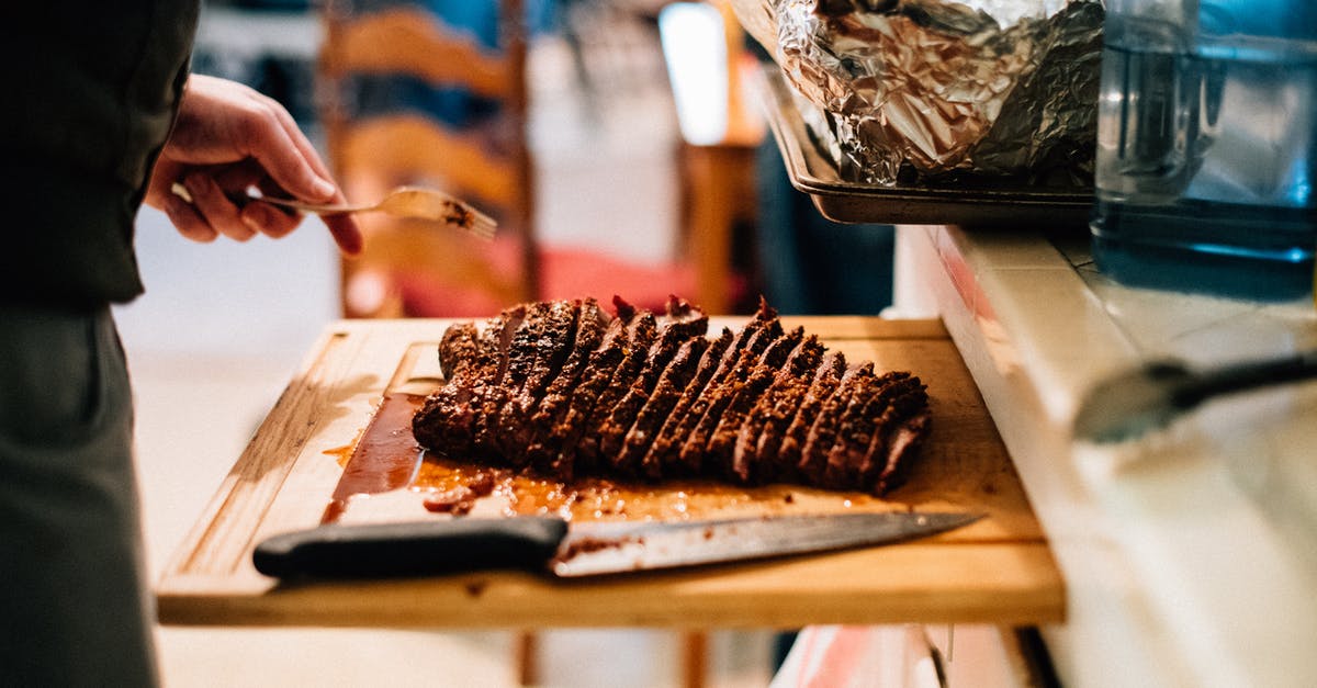 Achieve crosshatch on grilled pork chop? - Person Holding Knife Slicing Meat Achieve crosshatch on grilled pork chop? - Person Holding Knife Slicing Meat