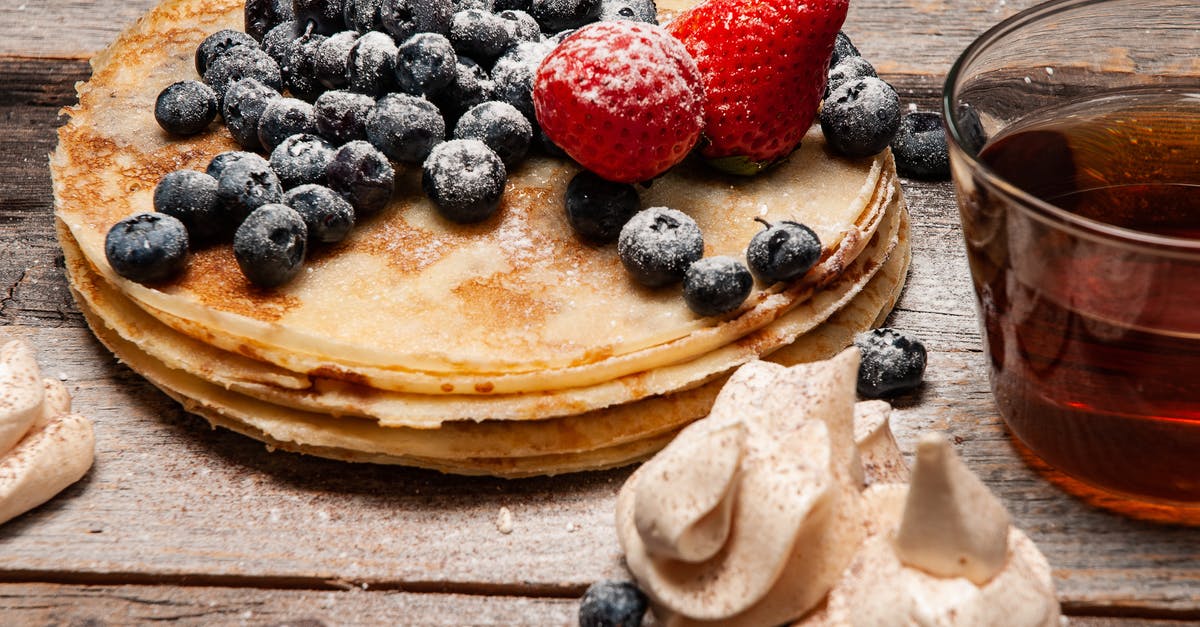 Added sugar instead of syrup to sorbet mixture - Pancakes With Strawberries and Blueberries On Top Added sugar instead of syrup to sorbet mixture - Pancakes With Strawberries and Blueberries On Top