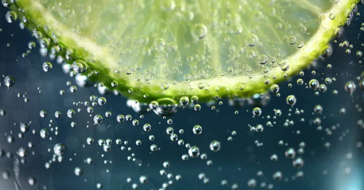Air bubbles in sausage - Lime Slice on Water Air bubbles in sausage - Lime Slice on Water