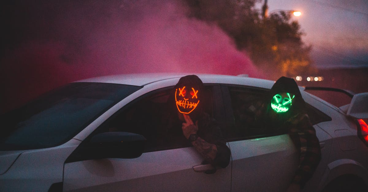 Air Fryer effect on Vegetables? - Unrecognizable men in glowing Halloween masks driving car at night Air Fryer effect on Vegetables? - Unrecognizable men in glowing Halloween masks driving car at night