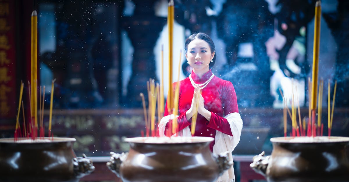All Clad Copper Core - everything sticks, why? - Calm young Asian woman with dark hair in elegant red dress praying with clasped hands while standing near copper pots with burning incense sticks in Buddhist temple All Clad Copper Core - everything sticks, why? - Calm young Asian woman with dark hair in elegant red dress praying with clasped hands while standing near copper pots with burning incense sticks in Buddhist temple