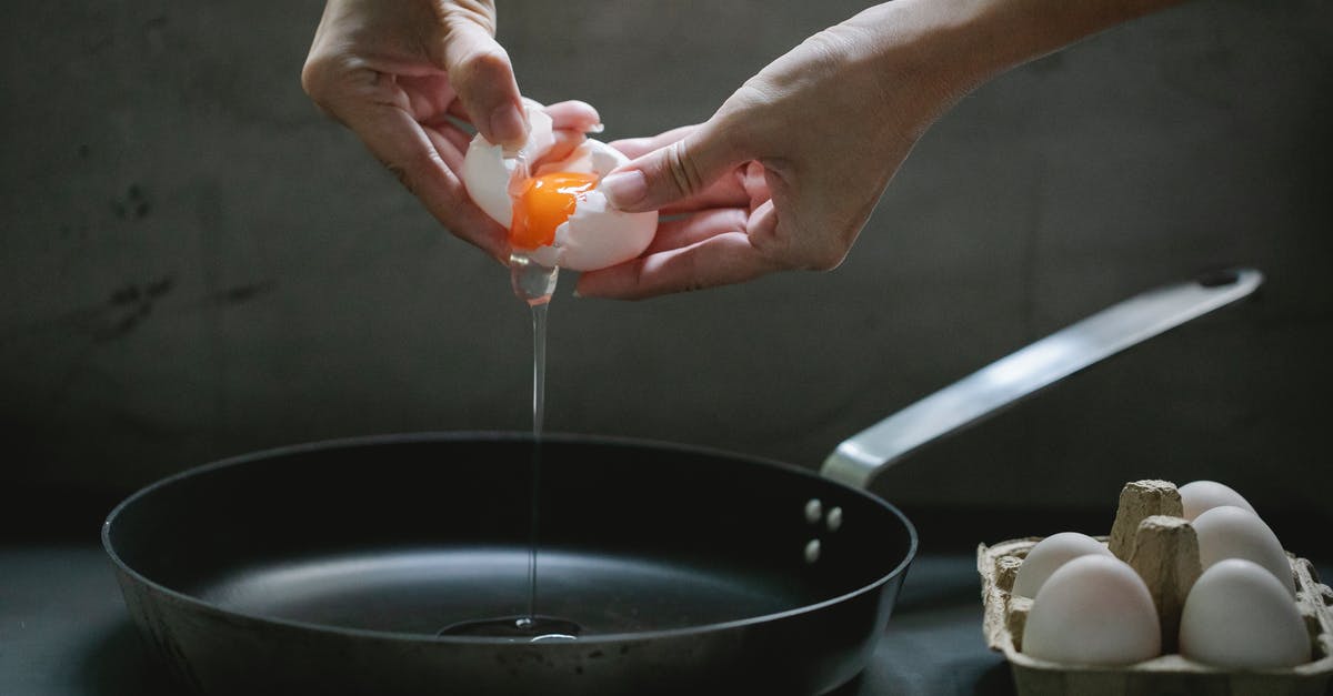 Alternative to cream for fried chicken recipe - Faceless woman preparing fried eggs in kitchen Alternative to cream for fried chicken recipe - Faceless woman preparing fried eggs in kitchen