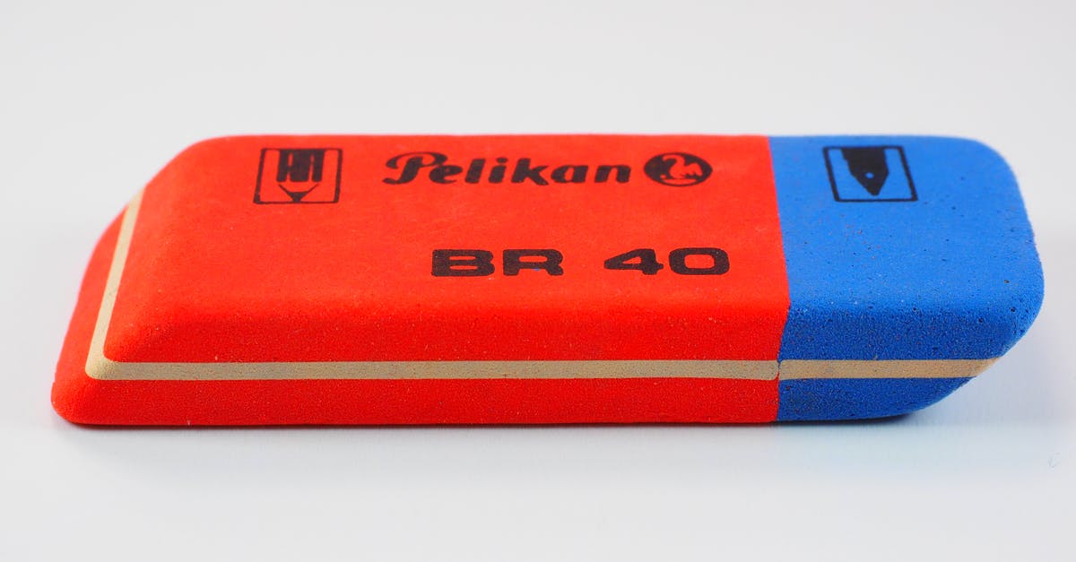 Another crockpot error - Red and Blue Pelikan Br 40 Eraser on White Surface Another crockpot error - Red and Blue Pelikan Br 40 Eraser on White Surface