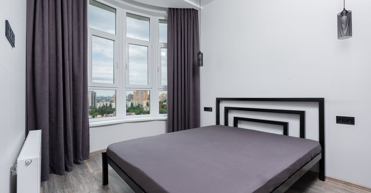 Are mushrooms with interior holes ok? - Contemporary bed with soft mattress and holes between hanging lamps against pleated curtains at home