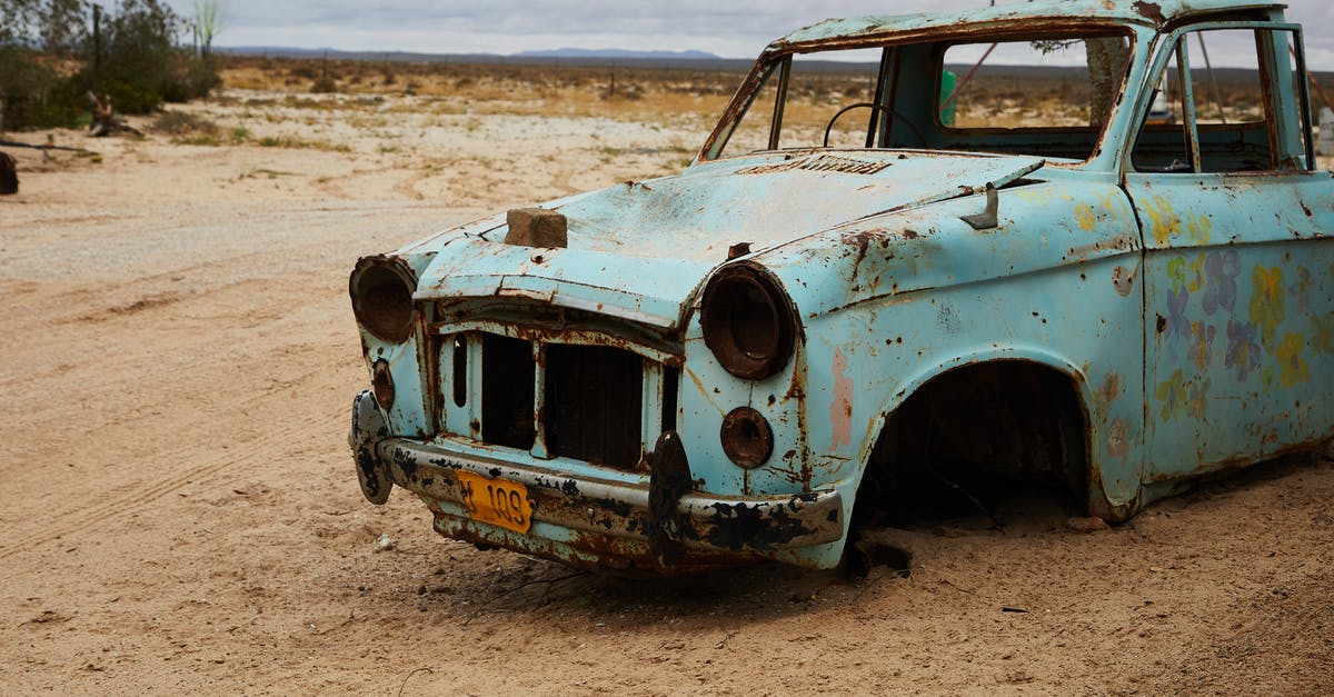 Are stone or metal grinding wheels better for flour? - Old rusty broken abandoned car without wheels and radiator placed in sandy terrain near tree Are stone or metal grinding wheels better for flour? - Old rusty broken abandoned car without wheels and radiator placed in sandy terrain near tree