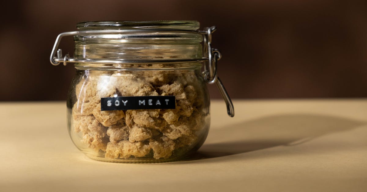 Are there any vegetarian applications for transglutaminase ("meat glue")? - Close-Up Shot of a Jar of Soy Meat Are there any vegetarian applications for transglutaminase ("meat glue")? - Close-Up Shot of a Jar of Soy Meat
