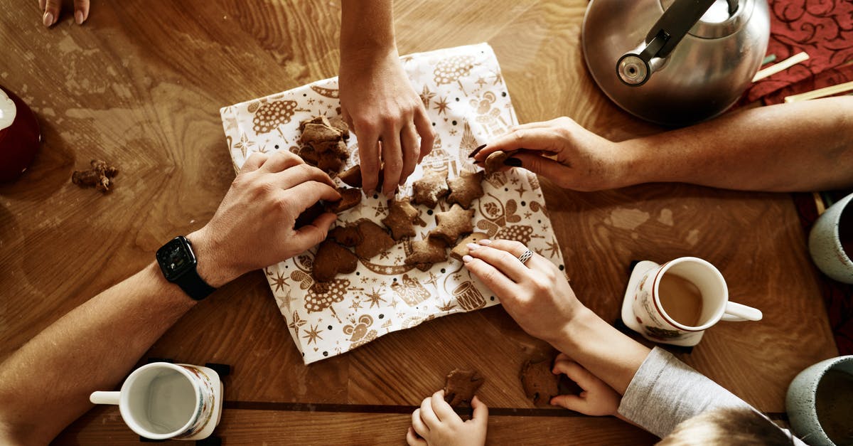 Baba au Rhum: Why am I not getting a good rum flavor? - Overhead Shot of People Getting Cookies at a Table