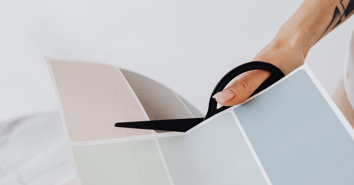 Bacteria in steak from cutting with household scissors by mistake? - Woman Cutting Colour Samples with Scissors Bacteria in steak from cutting with household scissors by mistake? - Woman Cutting Colour Samples with Scissors