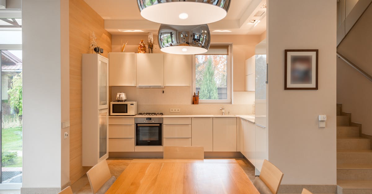 Baking cakes in the Microwave ovens as compared to Electric ovens - Modern kitchen with built in appliances and dining room Baking cakes in the Microwave ovens as compared to Electric ovens - Modern kitchen with built in appliances and dining room