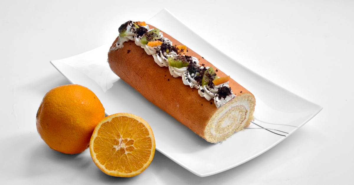 Baking or Cooking - why orange and not other sweet citrus fruit? - Orange Swiss roll topped with fruits Baking or Cooking - why orange and not other sweet citrus fruit? - Orange Swiss roll topped with fruits