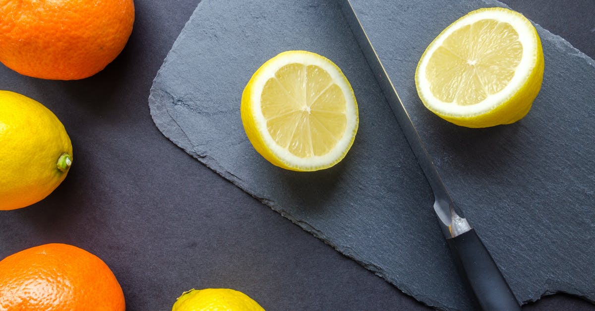 Balancing out saffron taste, chlorine/latex taste - Two Orange and Three Lemons on Gray Surface Balancing out saffron taste, chlorine/latex taste - Two Orange and Three Lemons on Gray Surface