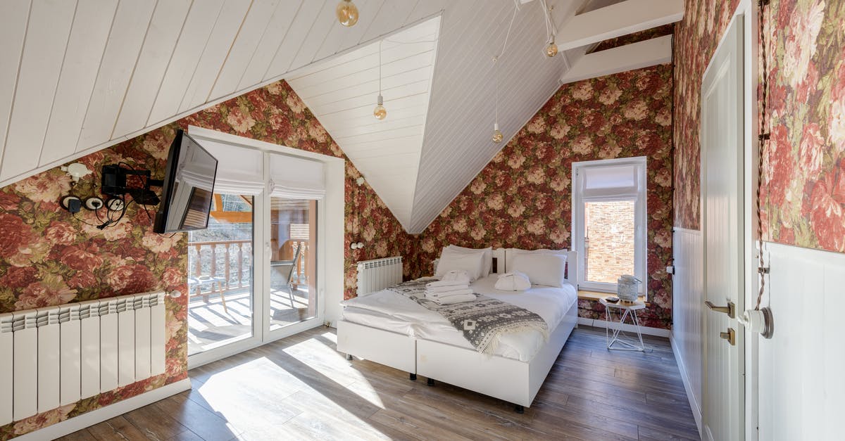 Beef: Red on the outside, brown on the inside - White Themed Attic Bedroom with Floral Wallpaper Beef: Red on the outside, brown on the inside - White Themed Attic Bedroom with Floral Wallpaper