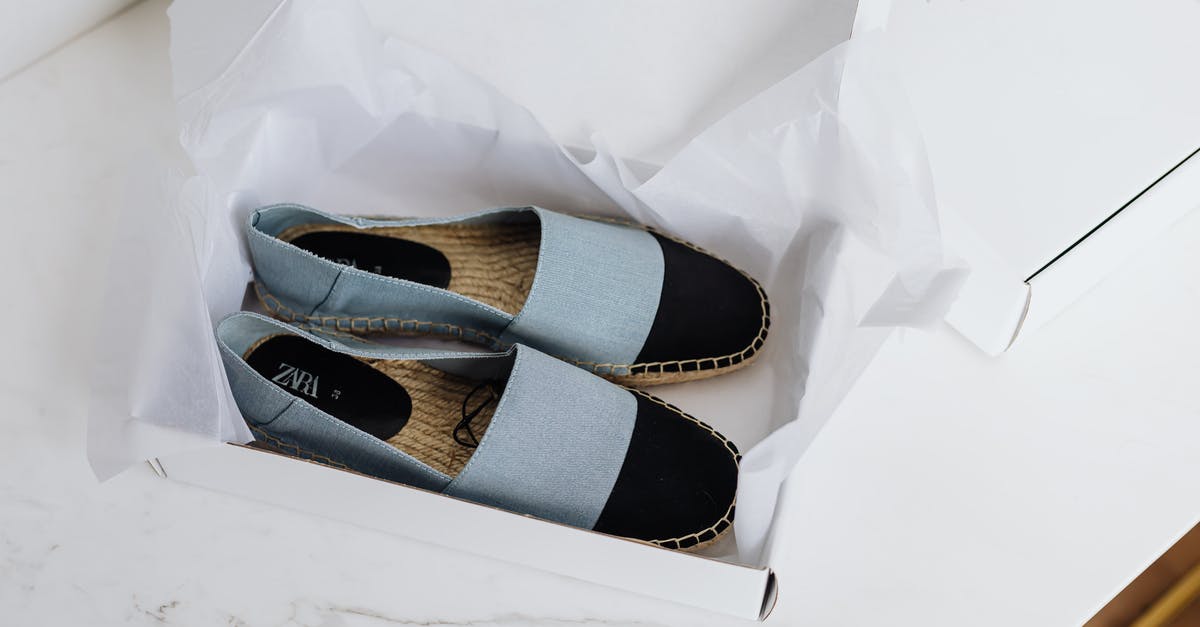 Black spots while ripening store brought mangoes by paper [duplicate] - Stylish espadrilles pair in carton box