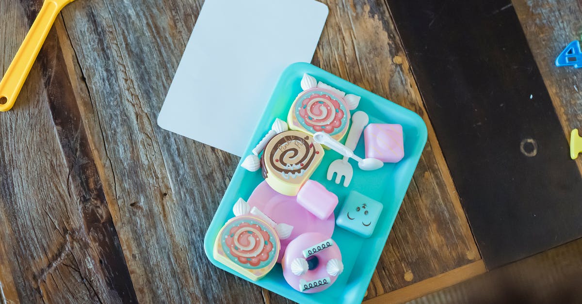 Blender Buying - Square vs. Round Container - Bright toys of cookies composed with spoons and forks