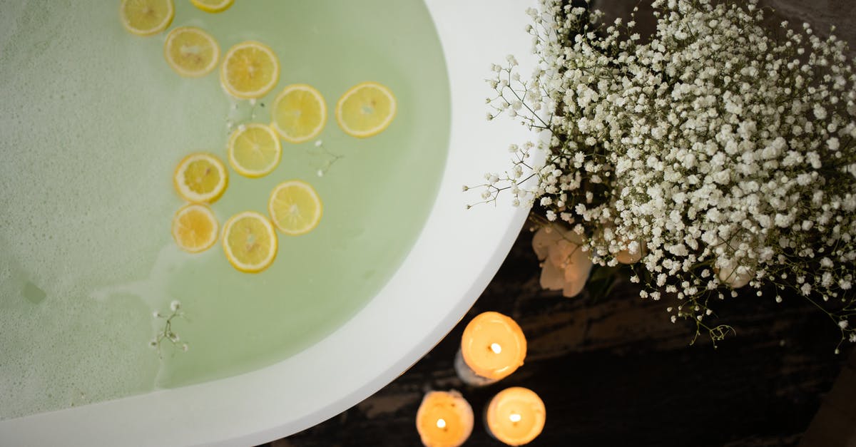 Can I avoid overcooking my candied lemon decorations? - Bathtub with candles and flowers Can I avoid overcooking my candied lemon decorations? - Bathtub with candles and flowers