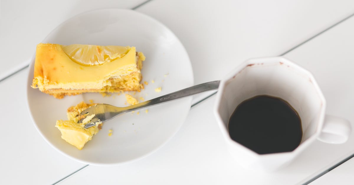 Can I bake a "no bake" cheesecake? - Cheesecake on plate and cup of coffee Can I bake a "no bake" cheesecake? - Cheesecake on plate and cup of coffee