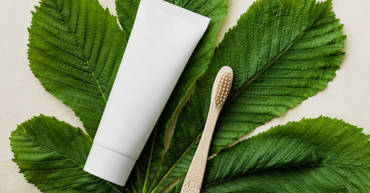 Can I make my own chestnut puree? - Top view of white mockup tube of natural toothpaste and eco friendly bamboo toothbrush placed flat on big green chestnut leaf on light wooden surface Can I make my own chestnut puree? - Top view of white mockup tube of natural toothpaste and eco friendly bamboo toothbrush placed flat on big green chestnut leaf on light wooden surface