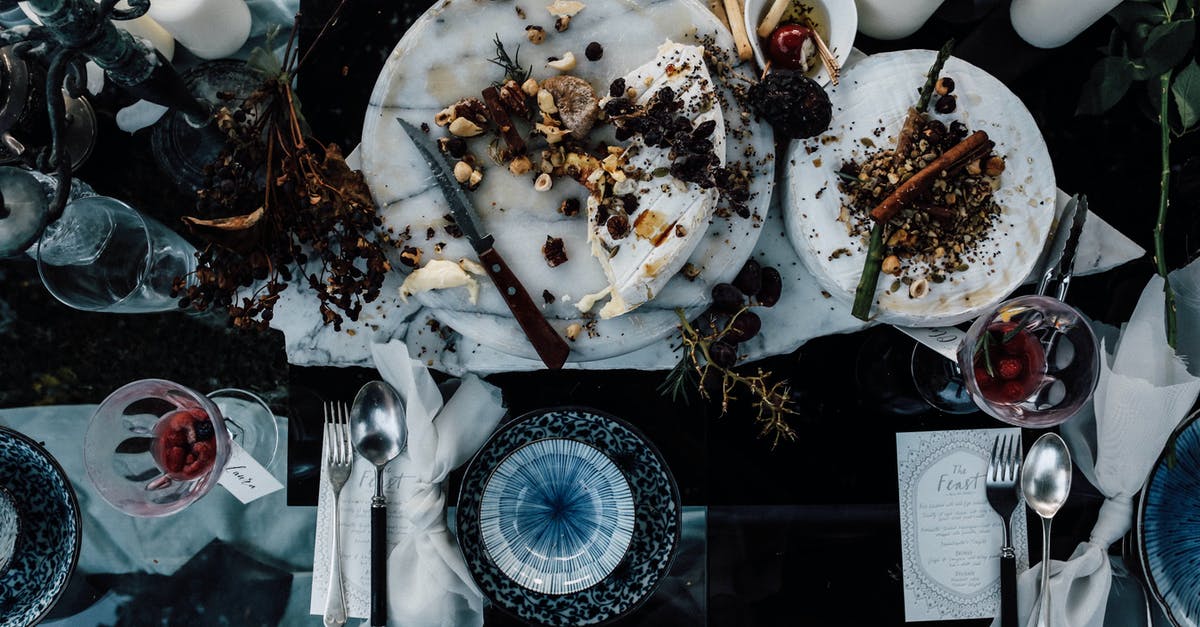 Can I reheat meal in pyrex-like glassware on vitro ceramic stove? [duplicate] - Banquet table with served food and cutlery