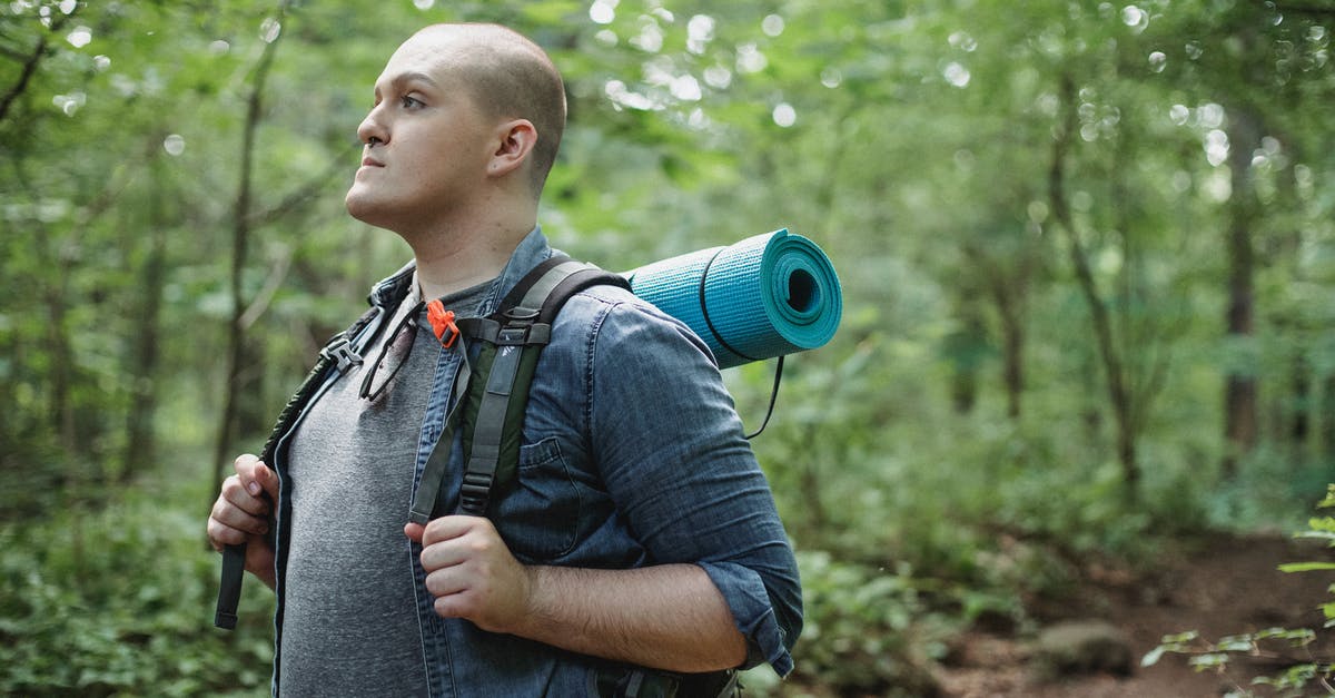 Can I substitute a 10 oz bag of large marshmallows for the same weight equivalent in miniature mallows? - Male plump backpacker with hiking equipment in woods