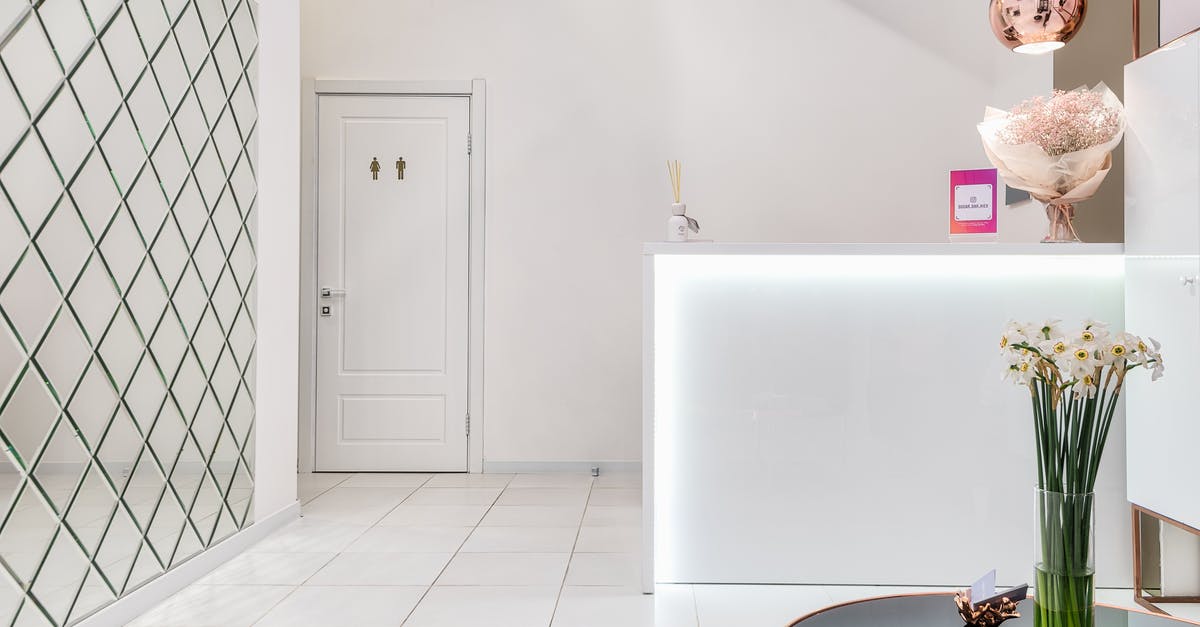 Ceramic non stick pan, light scratches after first use? - Modern reception interior with restroom door and counter Ceramic non stick pan, light scratches after first use? - Modern reception interior with restroom door and counter