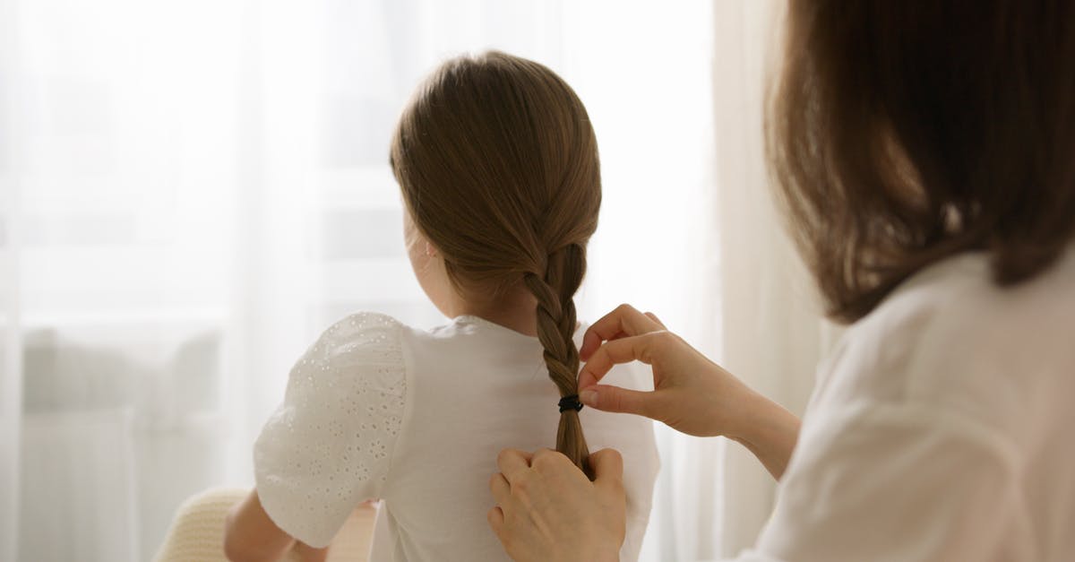 Challah braids melding together - Woman in White Dress Shirt Braiding a Girl's Hair
