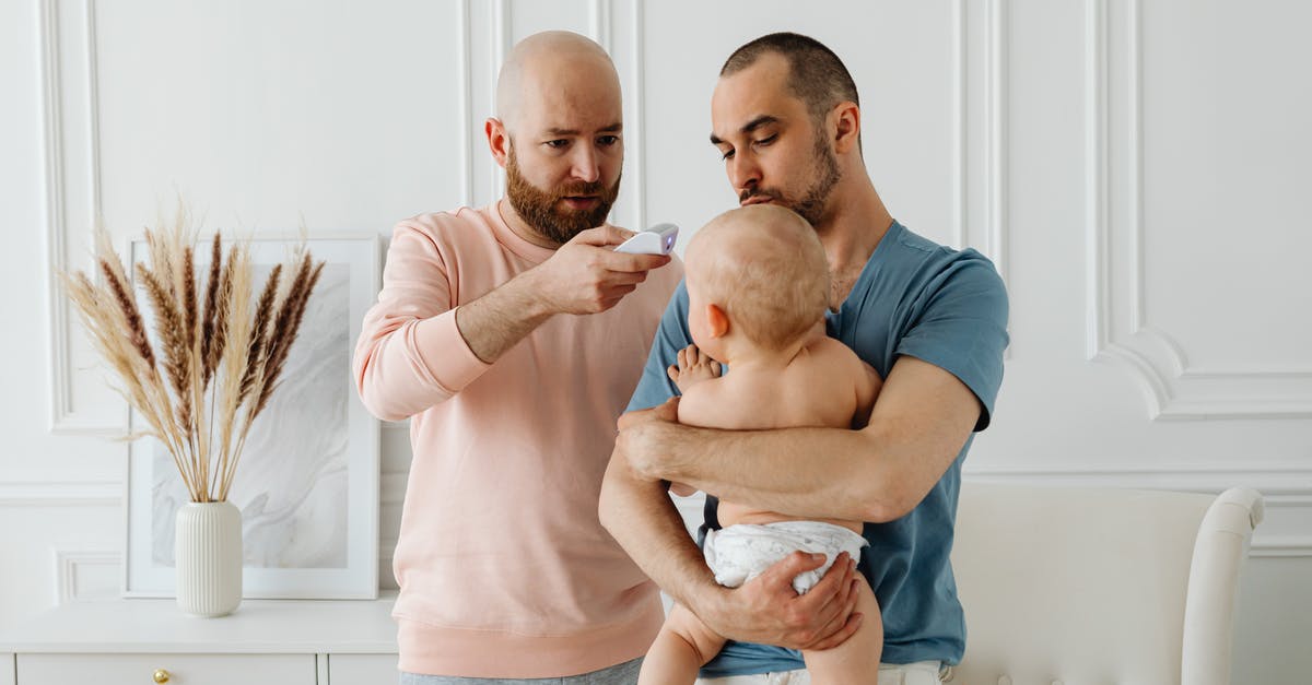 Chances of getting sick from reusing utensils after checking chicken doneness - Two Men Checking The Body Temperature Of Baby Chances of getting sick from reusing utensils after checking chicken doneness - Two Men Checking The Body Temperature Of Baby