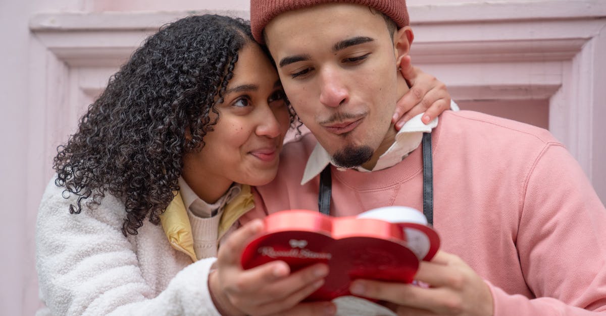 Chocolate bars - Actual shelflife vs expiration date - Joyful young ethnic couple embracing and eating yummy candies from heart shaped gift box during anniversary celebration Chocolate bars - Actual shelflife vs expiration date - Joyful young ethnic couple embracing and eating yummy candies from heart shaped gift box during anniversary celebration