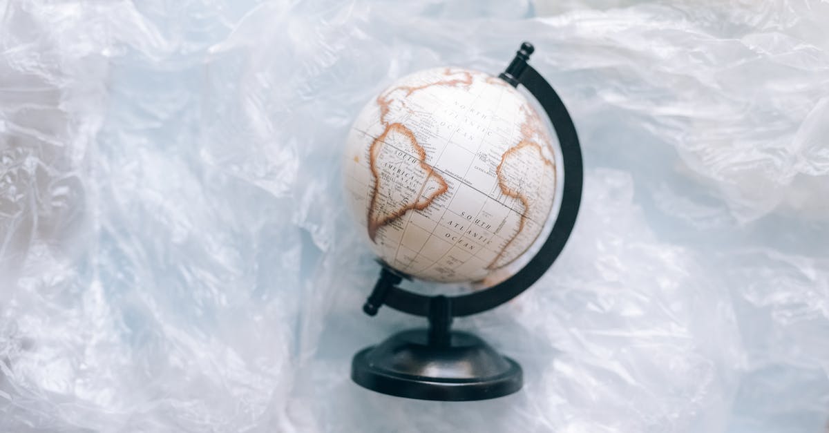 Clear soup with snow globe flakes - Black and White Desk Globe on a Plastic Sheet Clear soup with snow globe flakes - Black and White Desk Globe on a Plastic Sheet