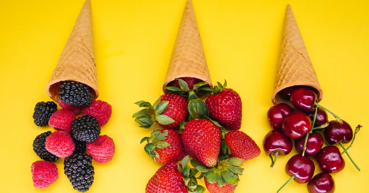 Coating to make waffle cones withstand hot liquid? - Strawberries and Brown Cone With Brown Cone Coating to make waffle cones withstand hot liquid? - Strawberries and Brown Cone With Brown Cone