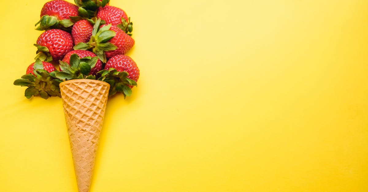Coating to make waffle cones withstand hot liquid? - Strawberries and Green and Brown Cone Coating to make waffle cones withstand hot liquid? - Strawberries and Green and Brown Cone
