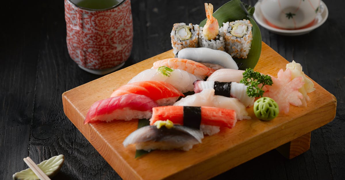 Cod as a sub for salmon - Sushi On Brown Wooden Board
