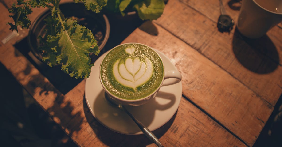 Coffee foam vs. Tea foam - White Ceramic Cup Near Plant Coffee foam vs. Tea foam - White Ceramic Cup Near Plant