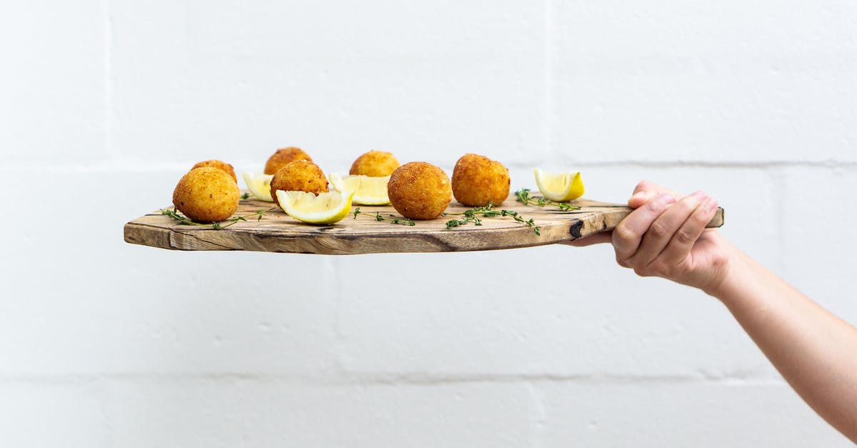 Cooking Chemistry: lemon juice/soymilk buttermilk substitute turning bitter and 'rising' - Person Holding Chopping Board With Meatballs and Sliced Lemons Cooking Chemistry: lemon juice/soymilk buttermilk substitute turning bitter and 'rising' - Person Holding Chopping Board With Meatballs and Sliced Lemons