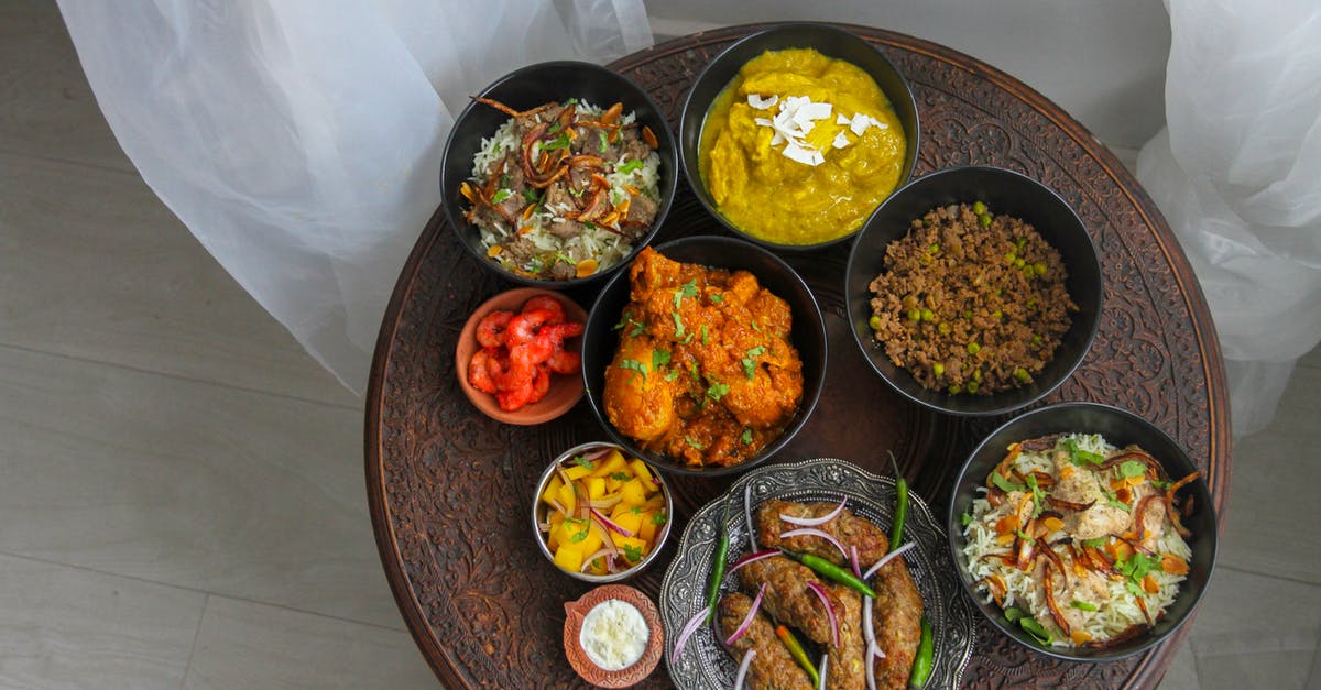 Cooking Indian curry with yogurt - Cooked Food in a Bowl on the Round Table Cooking Indian curry with yogurt - Cooked Food in a Bowl on the Round Table