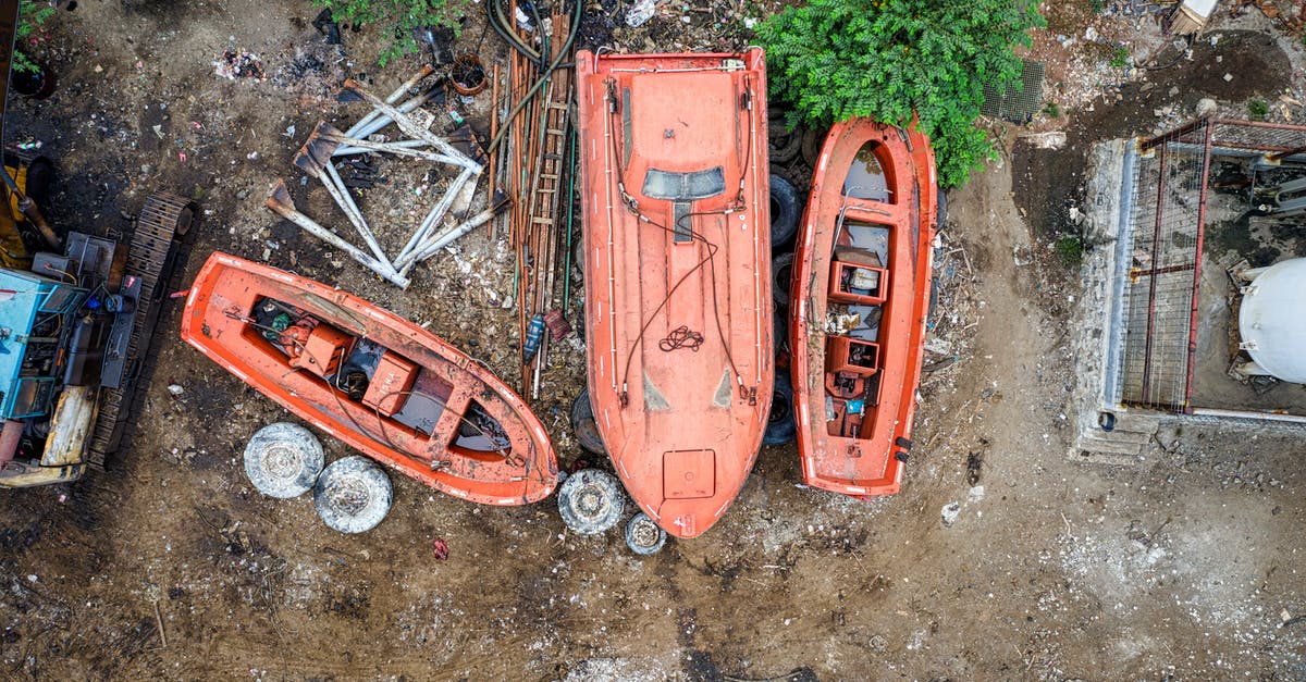 Could plastic or metal cans damage my oven? - Top view of aged orange boats placed on dirty ground in countryside in daylight Could plastic or metal cans damage my oven? - Top view of aged orange boats placed on dirty ground in countryside in daylight