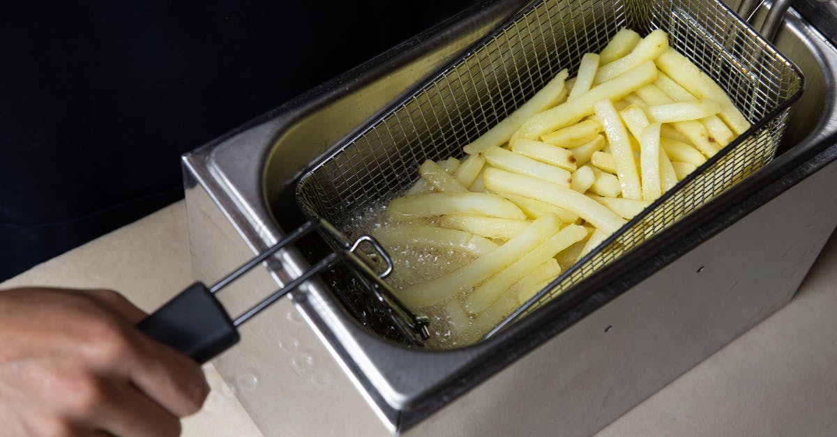 Deep fryer oil guidelines - Photo of a Person's Hand Deep Frying French Fries