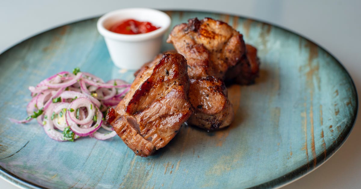 Dipping sauce for shabu-shabu - Roasted Meat with Red Onion Garnish on a Plate Dipping sauce for shabu-shabu - Roasted Meat with Red Onion Garnish on a Plate