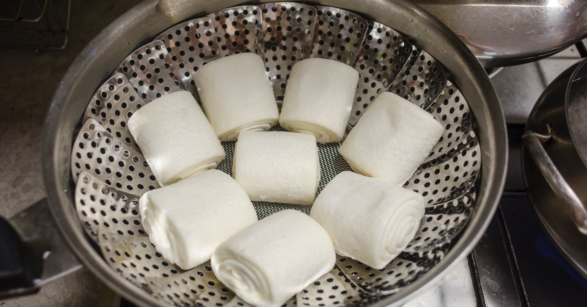 Dividing dough into rolls - Rolls of Dough on a Steamer Dividing dough into rolls - Rolls of Dough on a Steamer