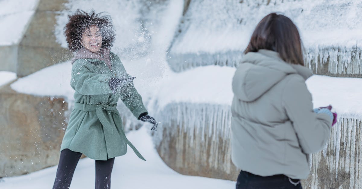 Do I have to wait for frozen steak to defrost? - Young women in warm clothes playing snowballs Do I have to wait for frozen steak to defrost? - Young women in warm clothes playing snowballs