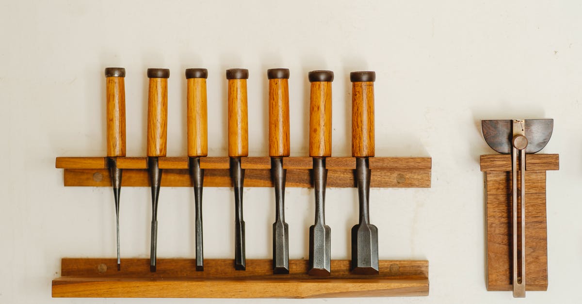 Do metal skewers make a considerable different cooking time than wooden? - Collection of metal chisels with wooden handles and wood cutters for woodwork arranged on shelf on white wall in workshop Do metal skewers make a considerable different cooking time than wooden? - Collection of metal chisels with wooden handles and wood cutters for woodwork arranged on shelf on white wall in workshop