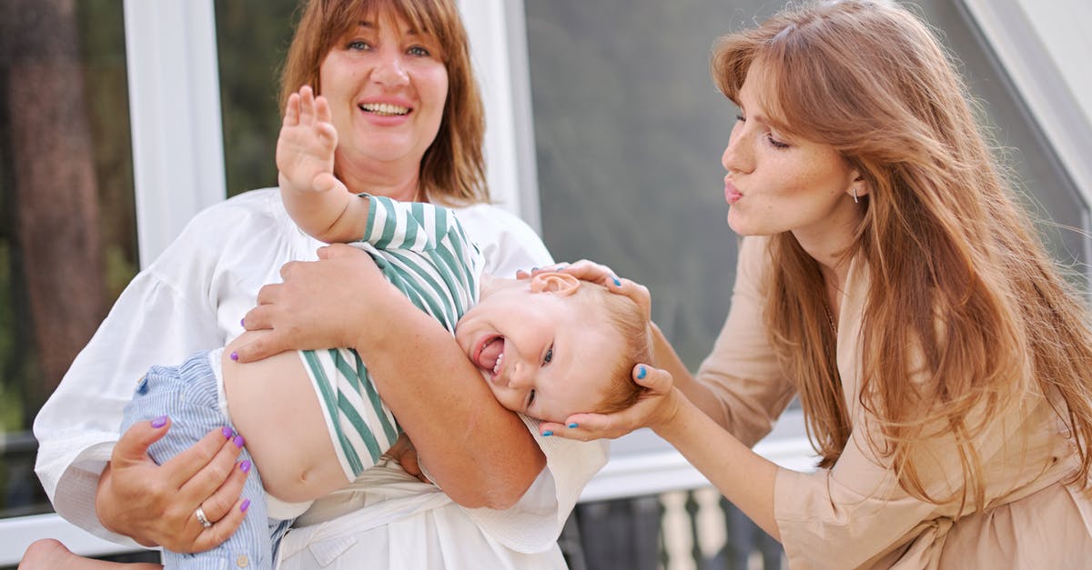 Does ginger have to be peeled? If so how? - Middle aged female holding pretty little boy and mother patting him on head Does ginger have to be peeled? If so how? - Middle aged female holding pretty little boy and mother patting him on head