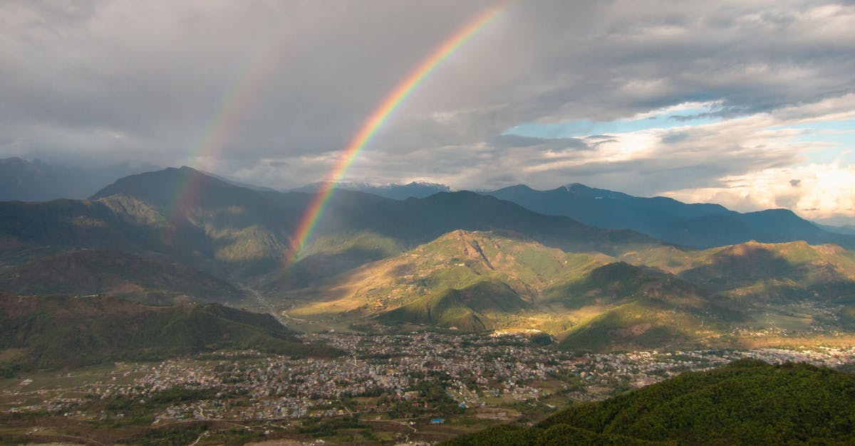 Double boiler sort of pan - Green Mountains Under Rainbow and White Clouds Double boiler sort of pan - Green Mountains Under Rainbow and White Clouds