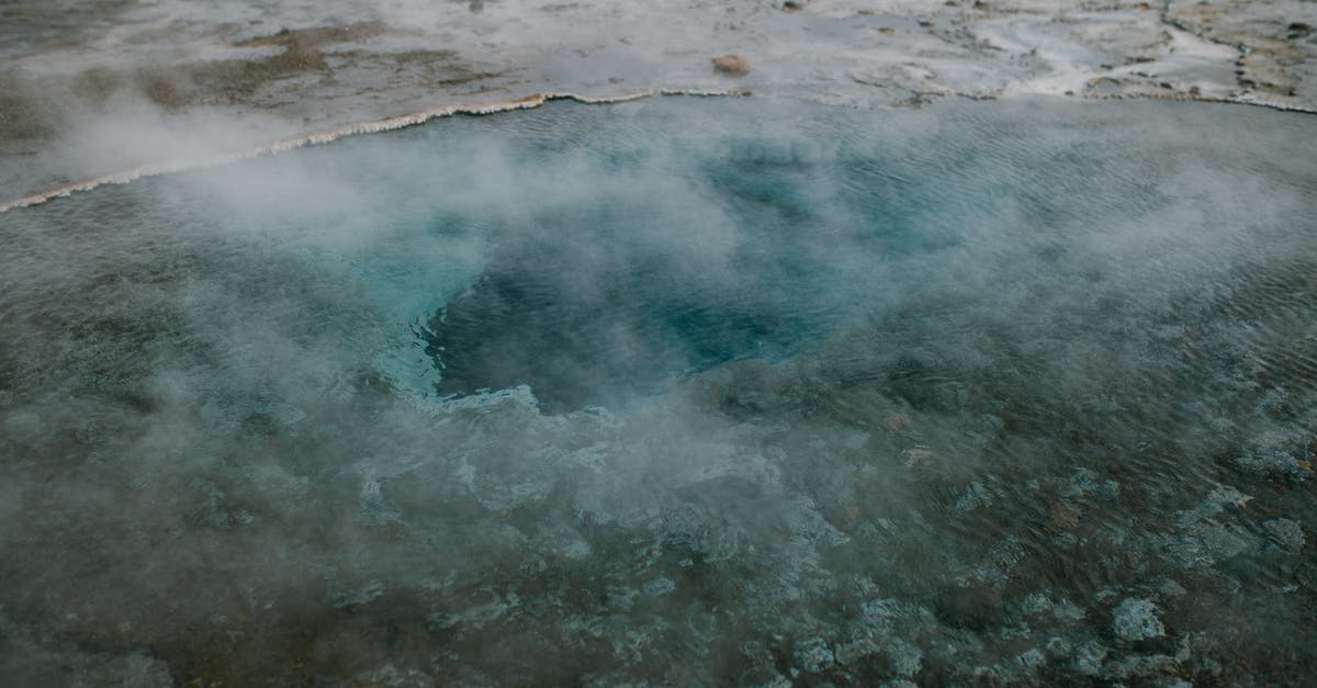 Dumping hot water without steam burns - View on Geyser Surface Dumping hot water without steam burns - View on Geyser Surface