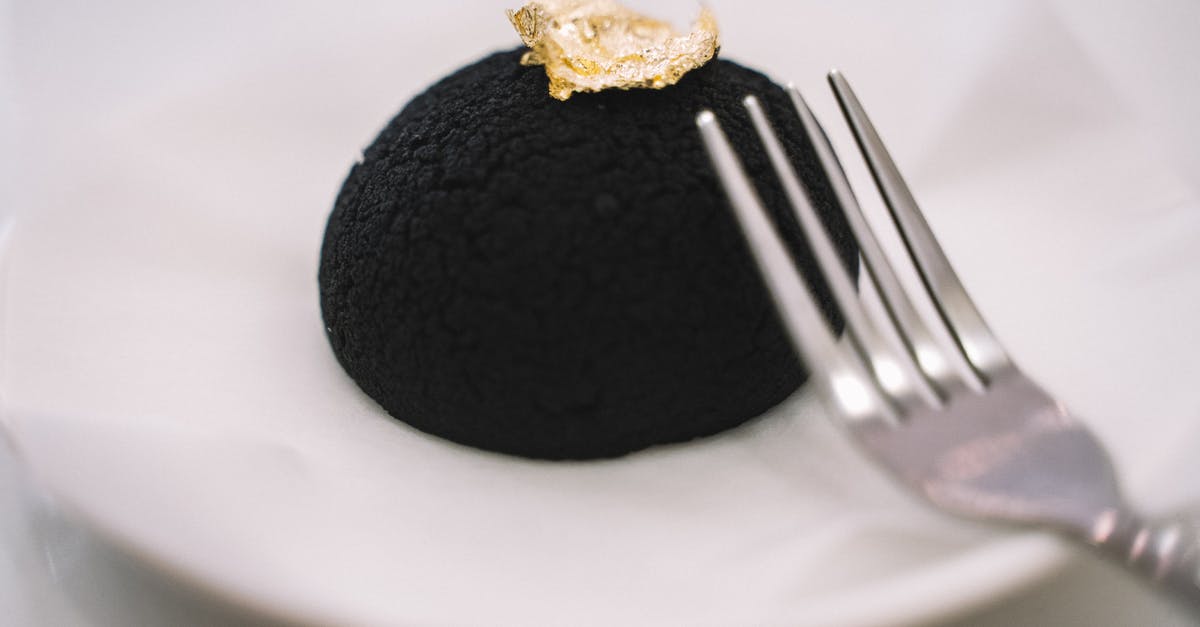 Edible silicone? - Stainless Steel Fork on Black Cake Edible silicone? - Stainless Steel Fork on Black Cake