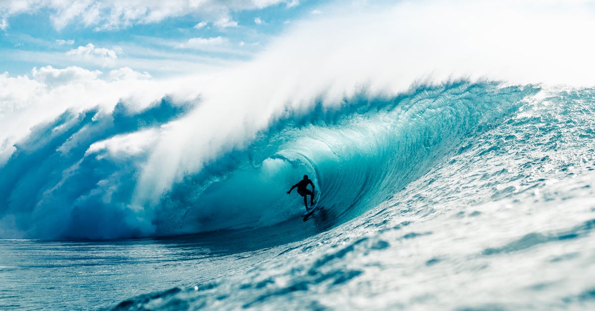 Extreme Speed Baking - Man riding surfboard in wavy ocean Extreme Speed Baking - Man riding surfboard in wavy ocean