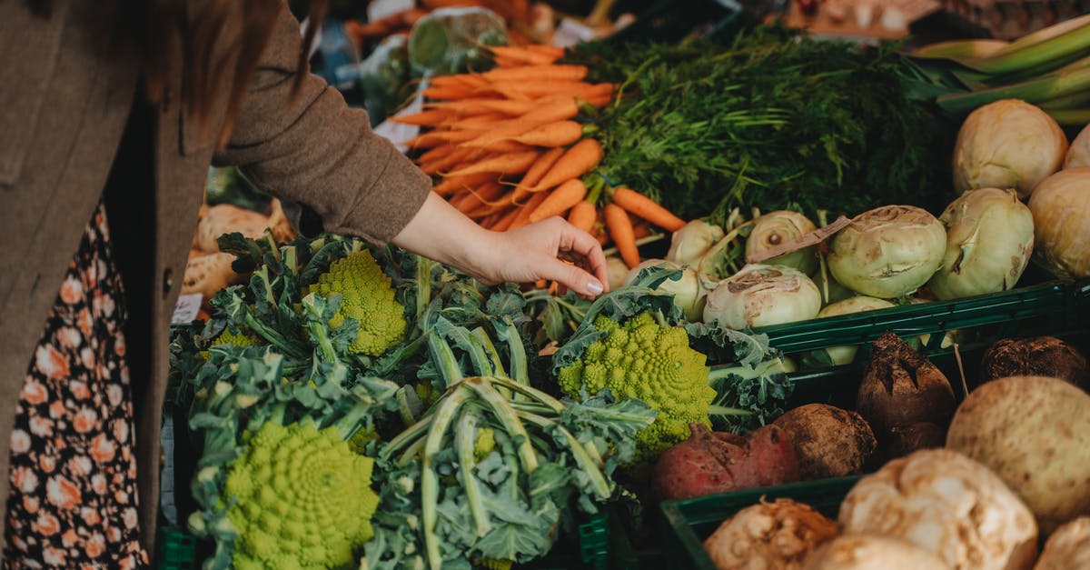 Finding a farmer's market - Photograph of a Person's Hand Picking Vegetables