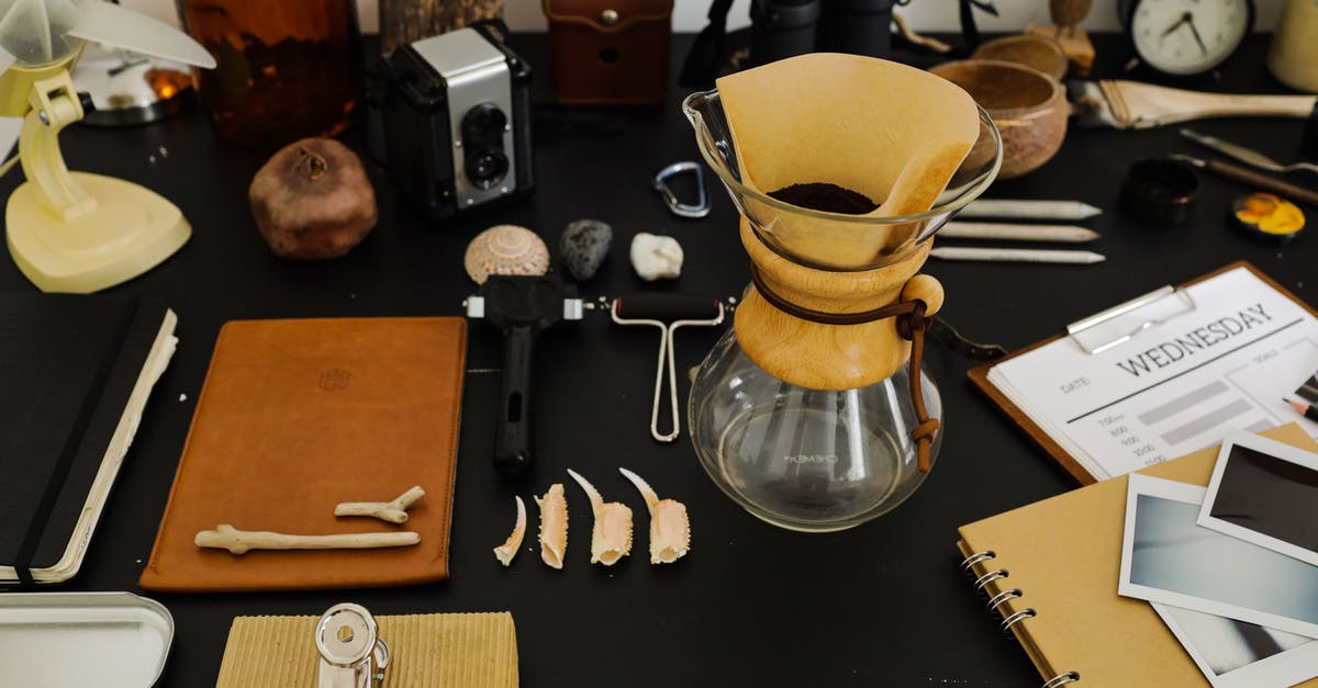 french press vs. chemex - oil absorbed by chemex filters? - Souvenirs and a Coffee Maker on Table french press vs. chemex - oil absorbed by chemex filters? - Souvenirs and a Coffee Maker on Table