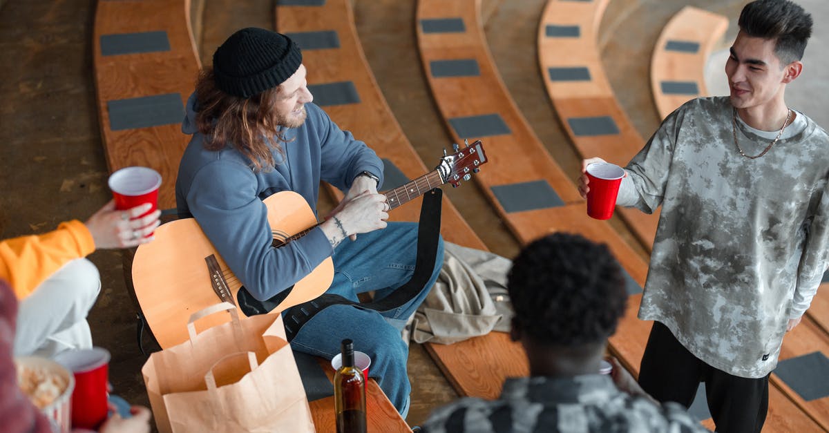 Guacamole Sitting out? - Man in Black Knit Cap Playing Guitar Guacamole Sitting out? - Man in Black Knit Cap Playing Guitar